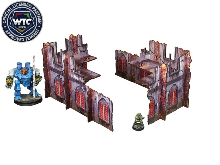 Micro Art H00185 Warhammer 40.000 WTC Imperial Walls Low (2 szt) (28 mm) - ruiny