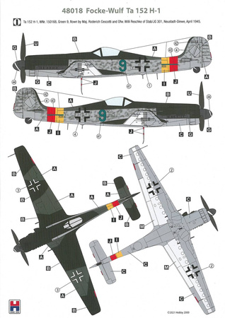 Hobby 48018 Focke-Wulf Ta 152 H-1 model plastikowy do sklejenia i pomalowania