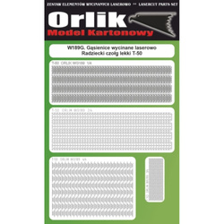 Orlik W189G Gąsienice wycinane laserowo do modelu kartonowego Orlik 189 T-50