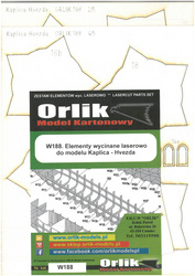 Orlik W188 Elementy wycinane laserowo do modelu kartonowego Orli A188 Kaplica Hvezda