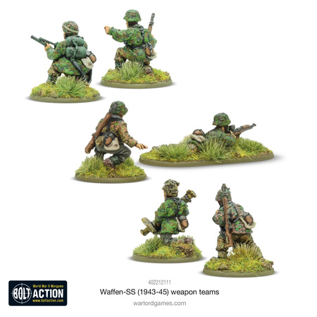 Bolt Action German Waffen-SS Weapons Teams + 3 kości rozkazów