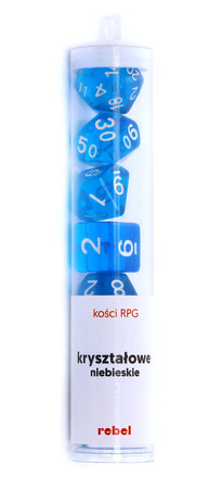Komplet kości RPG Kryształowe Niebieskie