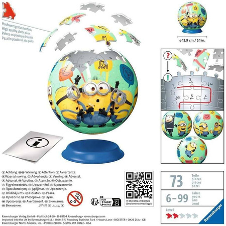 Puzzle 3D 72 el. Kula Minionki 2 (Ravensburger)