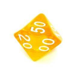 Kość Kryształ K10 - Procentowa - Żółta