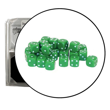 Zestaw kości D6 10mm Green / zielone (Warlord)