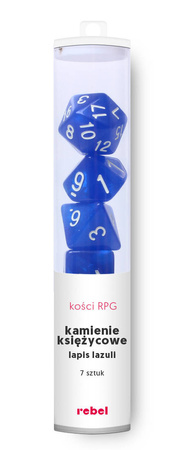 Komplet kości RPG Kamienie Księżycowe Lapis Lazuli