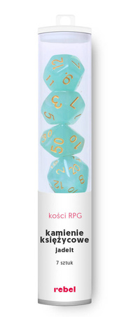 Komplet kości RPG Kamienie Księżycowe Jadeit