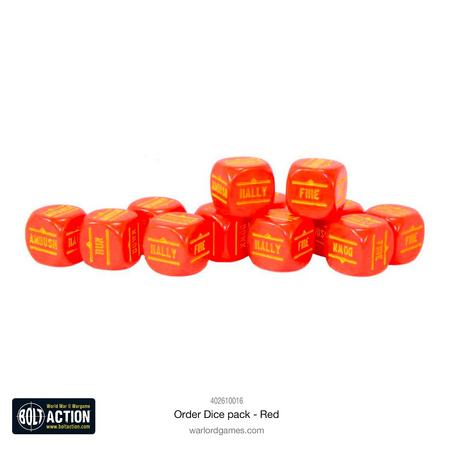 Bolt Action Order Dice - Red - kości rozkazów