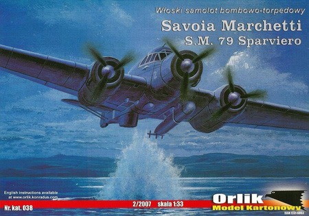 Model kartonowy Orlik A038 Savoia Marchetti S.M. 79 Sparviero