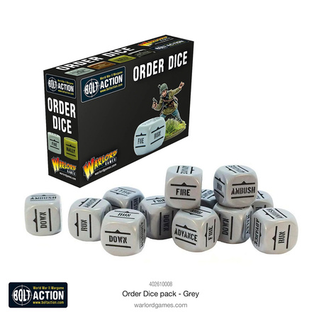 Bolt Action Order Dice - Grey