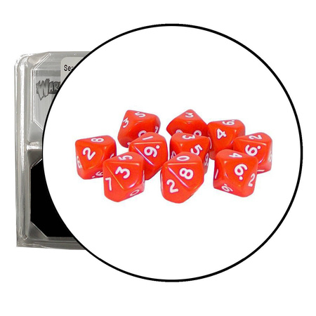 Zestaw Kości D10 Red czerwone (Warlord)