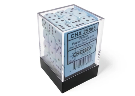 Kości zestaw 36xD6 Chessex 25866 Opaque Pastel Blue w/ Black