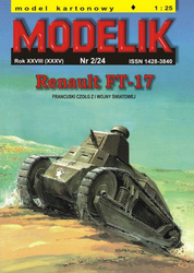 Modelik 2/24 Renault FT-17 model kartonowy do sklejenia