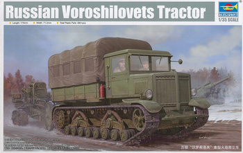 Trumpeter 01573 Russian Voroshilovets tractor model plastikowy do sklejenia i pomalowania