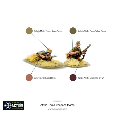 Bolt Action German Afrika Korps Weapons Teams + 2 kości rozkazów