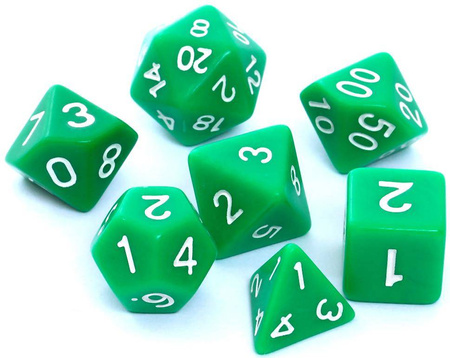 Kości zestaw RPG matowe Zielone (Rebel)