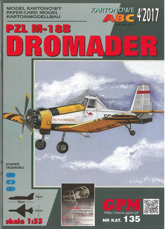 GPM 123 PZL M-18B Dromader model kartonowy do sklejenia