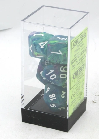 Kości zestaw RPG Chessex 22546 Festive Waterlily / White Mega-hedral