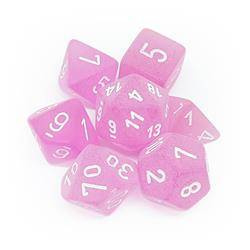 Kości zestaw RPG Chessex Frosted Pink/White