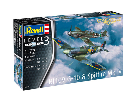 Revell 03710 BF-109G-10 & Spitfire Mk.V Combat Set zestaw dwóch plastikowy do sklejenia i pomalowania