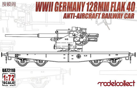 WWII Germany 128mm Flak 40 Anti-Aircraft R. Car