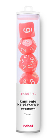 Komplet kości RPG Kamienie Księżycowe Awenturyn