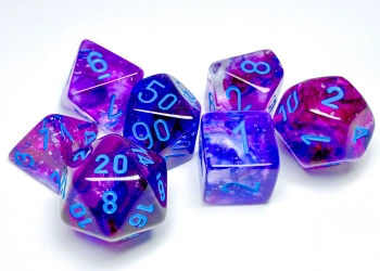 Kości zestaw RPG Chessex 27557 Nebula Nocturnal w/ Blue Luminary