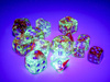 Kości 12xD6 Chessex 27754 Borealis fiolet / białe oczka