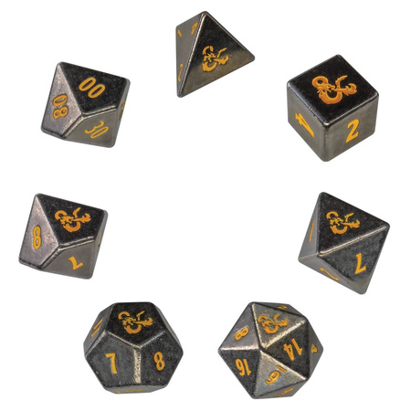 Zestaw metalowych kości RPG Heavy Metal Spelljammer Realmspace RPG Dice Set Black