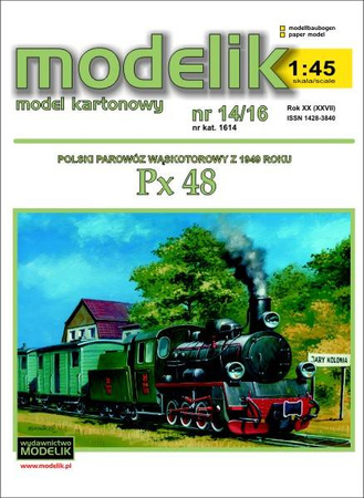Model kartonowy Modelik 14/16 - Px 48 Parowóz Wąskotorowy z 1949 
