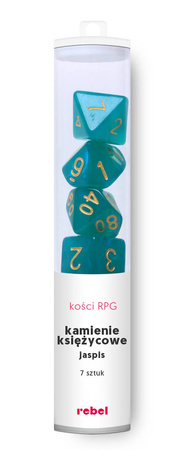 Komplet kości RPG Kamienie Księżycowe Jaspis