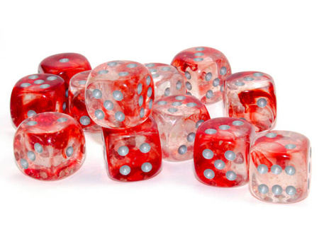 Kości 12xD6 Chessex 27754 Borealis fiolet / białe oczka