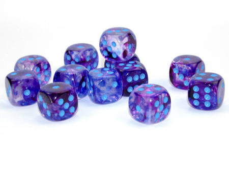 Kości 12xD6 Chessex 27757 Nebula Nocturnal w/Blue