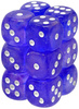 Kości 12xD6 Chessex 27777 Borealis fiolet / białe oczka