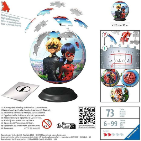 Puzzle 3D 72 el. Kula Miraculous (Ravensburger)