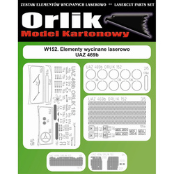 Orlik W152 Elementy wycinane laserowo do modelu kartonowego Orlik 152 Uaz-469B