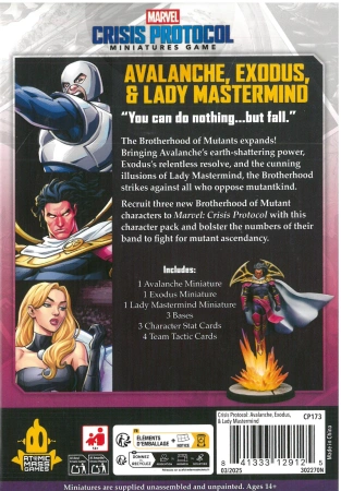 Marvel Crisis Protocol CP173 Avalanche, Exodus & Lady Mastermind Character Pack