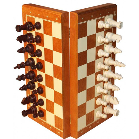 Szachy drewniane magnetyczne drukowane 26,5 cm