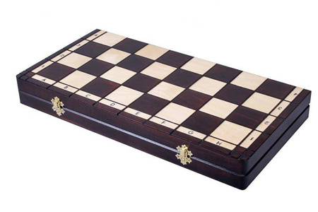 Szachy drewniane Indyjskie z wkładką 42cm