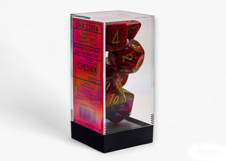 Kości zestaw RPG Chessex 22414 Scarab Scarlet / Gold Mega-hedral