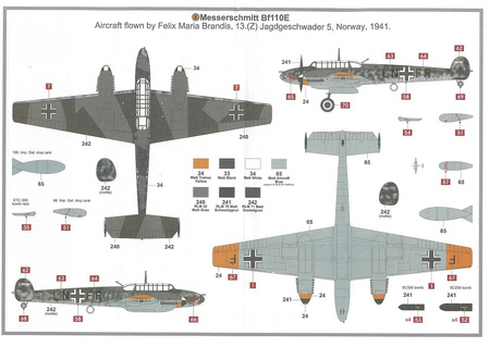 Airfix A03081A Messerschmitt Bf110E Trop model plastikowy do sklejenia i pomalowania