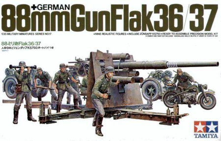 Tamiya 35017 88mm Gun Flak 36/37 model plastikowy do sklejenia i pomalowania