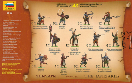 Zvezda 8050 The Janizaries XVI-XVII A.D. zestaw plastikowych figurek do sklejenia i pomalowania