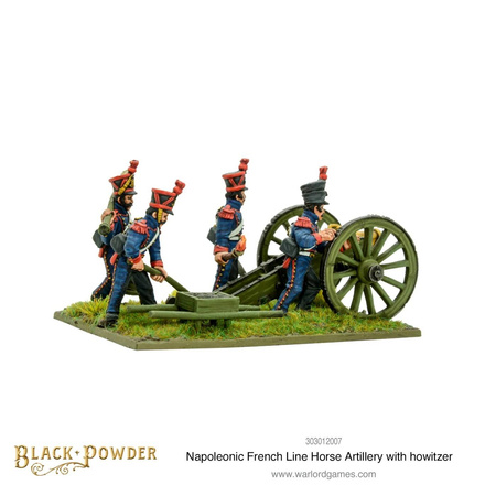 Black Powder Napoleonic War French Line Horse Artillery With Howitzer 
