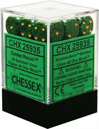 Kości 36xD6 Chessex 25935 Speckled Golden Reacon / złote oczka