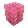 Kości 36xD6 Chessex 27984 Borealis Różowe / srebrne oczka