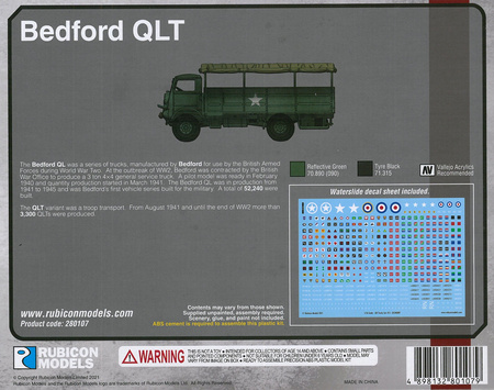 Rubikon Models 280107 British Bedford QLT 3-ton 4x4 Troop Transport