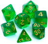 Komplet kości RPG Kryształowe Ciemnozielone