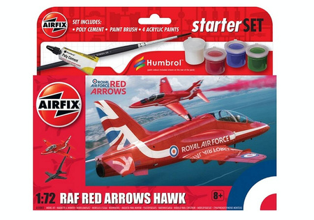 Airfix A55002 RAF Red Arrows Hawk Starter Set model plastikowy do sklejenia i pomalowania