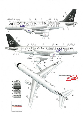 Karaya 144-20 Embraer 170 LOT Polish Airlines model plastikowy do sklejenia i pomalowania